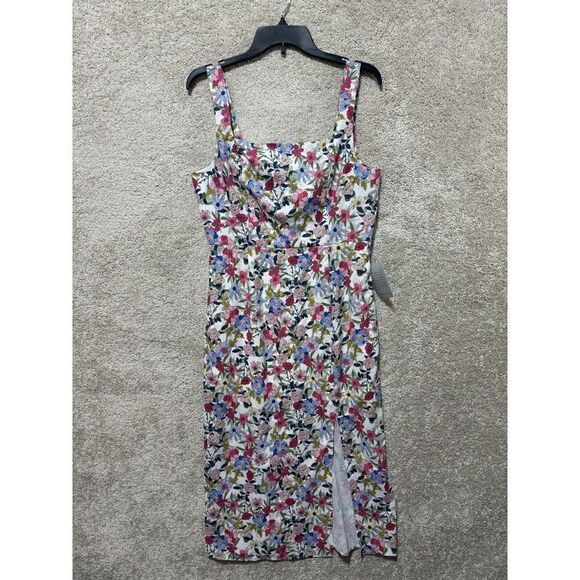 NSR Midi Dress Napean Sea Road Floral NWT Women's Large Sleeveless Split Front - Picture 3 of 12